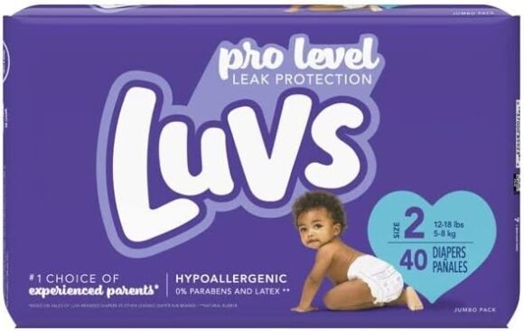 Luvs with Size 2 Ultra Leakguards Diapers, 40 count per pack - 2 per case.2