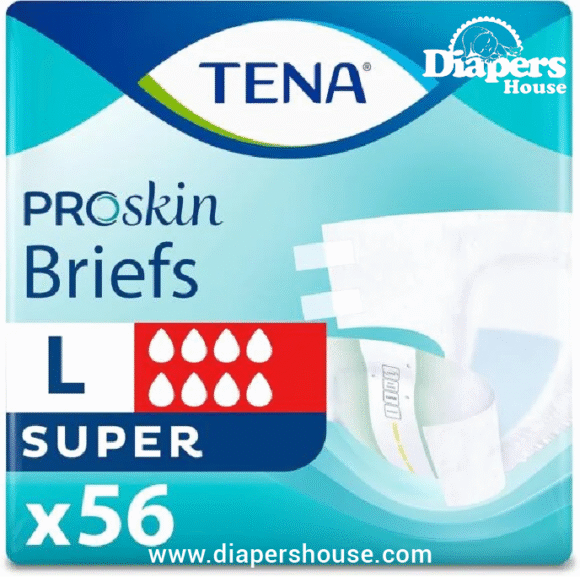 Heavy-Duty Unisex Incontinence Briefs – Large, 56 Count – Disposable, Maximum Absorbency