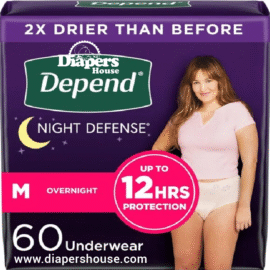 Overnight Leak-Proof Protection for Women – 60 Medium Disposable Underwear (Blush, 4 Packs of 15) – Ideal for Postpartum and Bladder Support