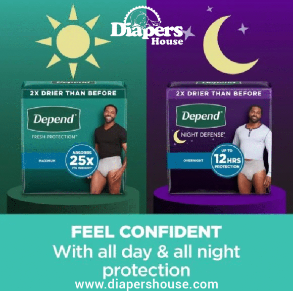 Depend Night Defense Men’s Incontinence Underwear – Large, 14 Count, Grey – Disposable Overnight Protection - Image 2