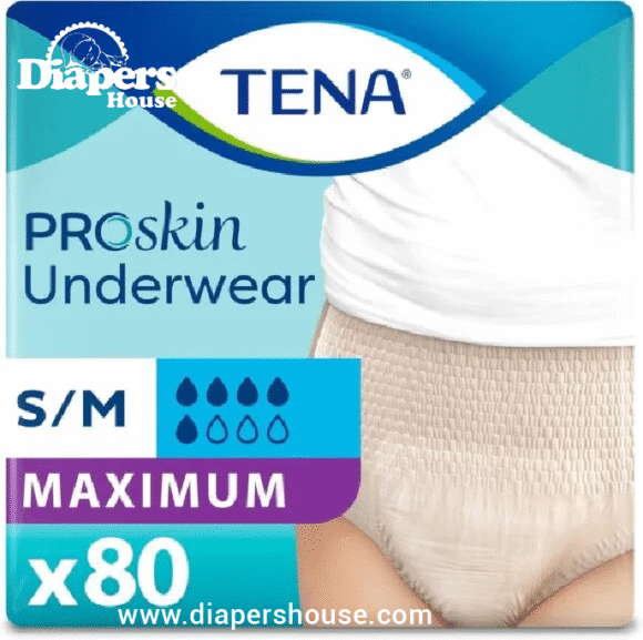 TENA ProSkin Moderate Absorbency Women's Protective Underwear – Small/Medium, 80 Count – Comfortable Disposable for Daily Use