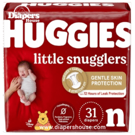 31-Pack Soft Newborn Diapers by Huggies – Gentle Protection for Babies up to 10 lbs