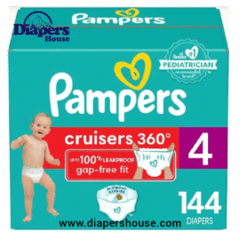 Pampers Cruisers 360 Diapers, Size 4, 144 Count – Leakproof Pull-On Diapers for Active Babies