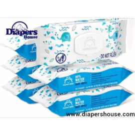 Mama Bear Baby Wipes – 99% Water-Based, Hypoallergenic & Fragrance-Free, 432 Count (6 Packs of 72) for Sensitive Skin