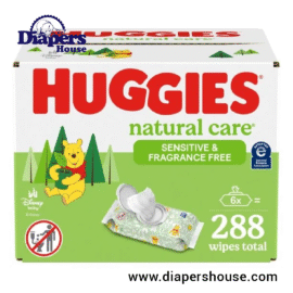 Huggies Natural Care Sensitive Wipes, Unscented & Hypoallergenic, 6 Flip-Top Packs (288 Wipes)