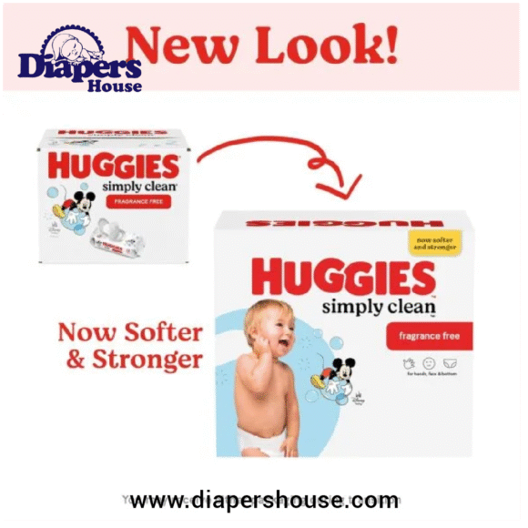 Huggies Simply Clean Unscented Baby Wipes, 11 Flip-Top Packs (704 Wipes) – Gentle, Fragrance-Free Cleaning, Packaging May Vary - Image 3