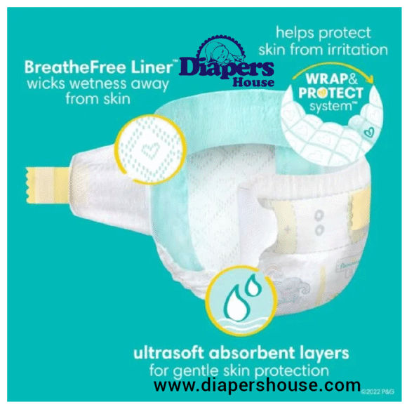 Pampers Swaddlers Diapers, Size 1 – 96 Count Pack of Ultra-Absorbent Disposable Diapers for Newborns - Image 5