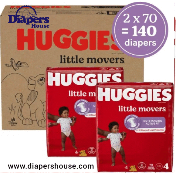 Huggies Little Movers Diapers, Size 8 (For 46+ lbs), 72 Count – Ideal for Growing Toddlers - Image 2