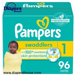Pampers Swaddlers Baby Diapers – Size 1, 96 Count, Soft & Comfortable Disposable Diapers