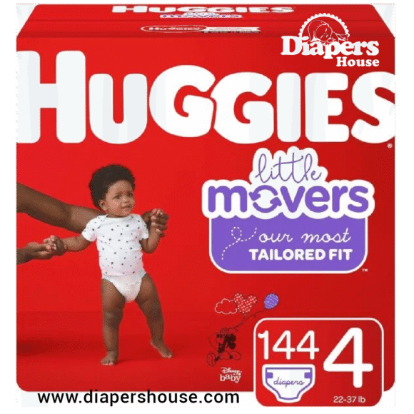 Huggies Nighttime Baby Diapers – Size 4 (22–37 lbs), Bulk Pack of 144 for Overnight Dryness