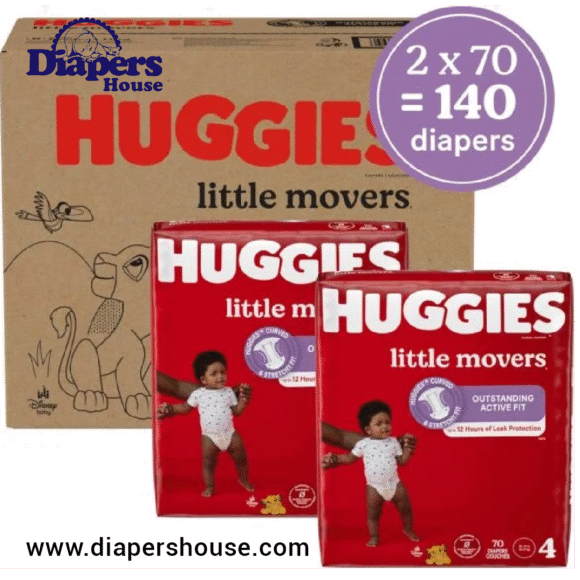 Huggies Little Movers Diapers, Size 5 (For Babies 27 lbs+), 120 Count (2 x 60 Diapers) - Image 2