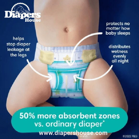 Pampers Swaddlers Overnight Diapers – Size 6, 72 Count – Extra Absorbent Disposable Diapers for Nighttime Protection - Image 2