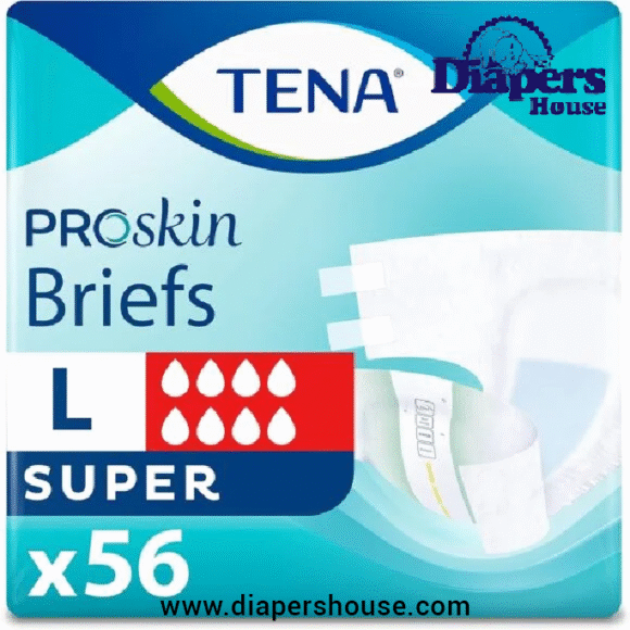 Unisex Adult Incontinence Briefs – Heavy Absorbency, Large Size, 56 Count per Case