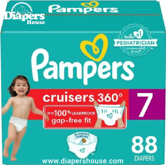 Pampers 360 Fit Cruisers Diapers – Size 7, 88 Count, Monthly Pack – Pull-On Diapers with Gap-Free Design for Active Toddlers