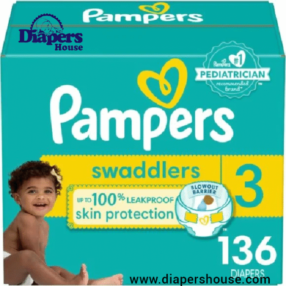 Pampers Swaddlers Baby Diapers – Size 3, 136 Count – Ultra-Soft, Comfortable Disposable Diapers for Infants