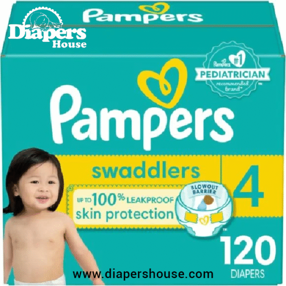 Pampers Swaddlers Baby Diapers – Size 4, 120 Count – Soft, Absorbent Disposable Diapers for Comfort and Protection