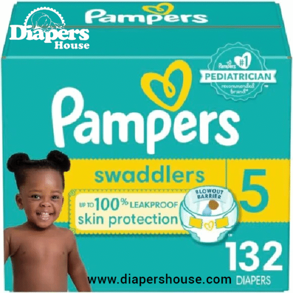 Pampers Swaddlers Baby Diapers – Size 5, 132 Count, Monthly Supply – Soft, Absorbent Disposable Diapers for Active Toddlers