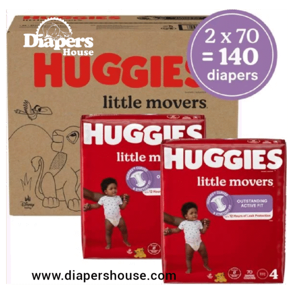 Huggies Little Movers Diapers – Size 6 (35+ lbs), 96 Count | Secure Fit for Active Babies, 2 Packs of 48 - Image 2