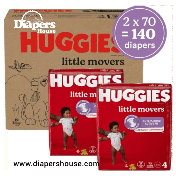 Huggies Little Movers Diapers, Size 8 (46+ lbs), 72 Count – Perfect Fit for Growing Toddlers - Image 2
