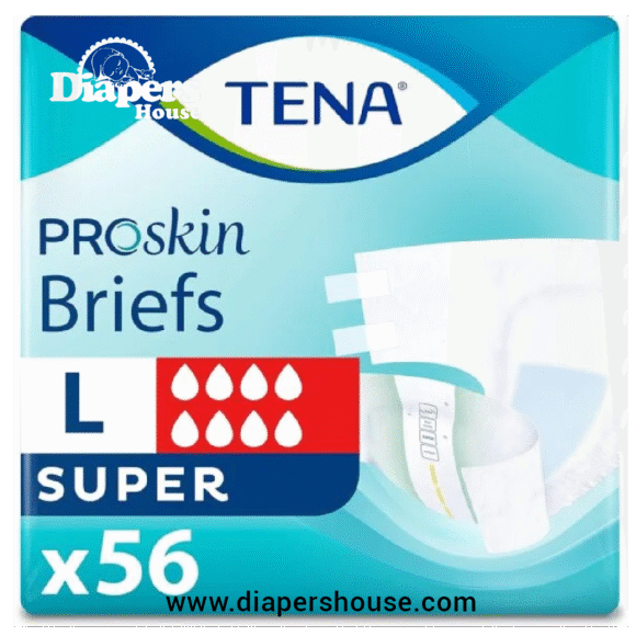 Unisex Adult Incontinence Briefs, Heavy Absorbency, Large, 56-Count Case