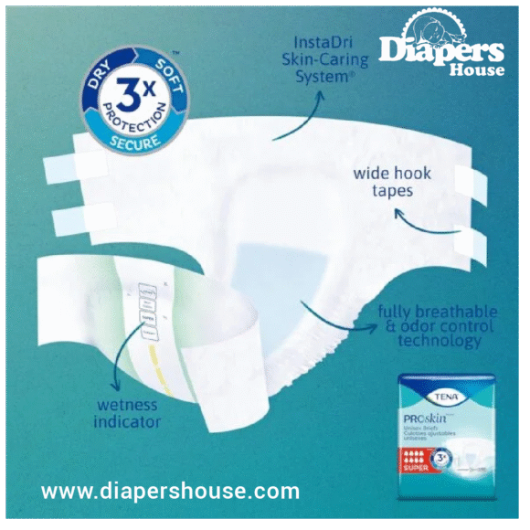 Unisex Adult Incontinence Briefs, Heavy Absorbency, Large, 56-Count Case - Image 4