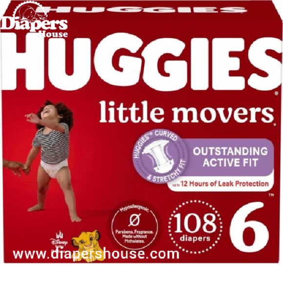 Huggies Little Movers Diapers – Size 5 (27+ lbs), 132 Count, Comfortable Fit for Active Babies (Packaging - Image 2