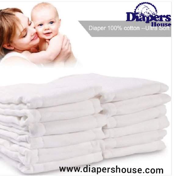 Fasoar 6-Ply Unbleached Cotton Prefold Diapers – Soft, Reusable Cloth Diapers for Babies & Toddlers (10–35 lbs) – 6-Pack Multi-Purpose Use - Image 2