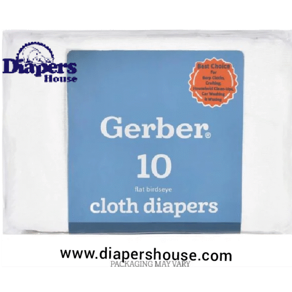 Gerber Unisex Baby Birdseye Flatfold Cloth Diapers, White, 10-Pack for Boys and Girls" - Image 6
