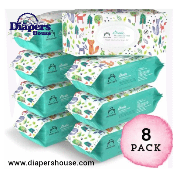 Amazon Brand – Mama Bear Sensitive Skin Baby Wipes, Hypoallergenic & Fragrance-Free, 800 Count (8 Packs of 100), Unscented & Gentle on Skin - Image 4