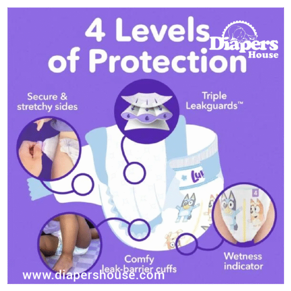 Luvs Platinum Protection Diapers – Size 6 (144 Count), Featuring Bluey Designs for Ultimate Comfort and Leak Protection - Image 2