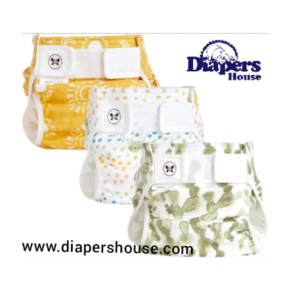 Honest Hybrid Cloth Diaper Covers with Pocket-Sling, Medium (12-25 lbs) – Leak-Resistant, Compatible with Disposable or Reusable Boosties Inserts, 3-Pack of Cotton Muslin Covers