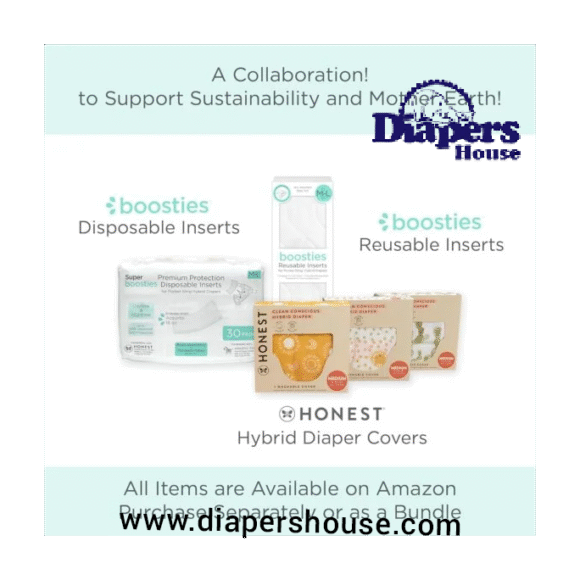 Honest Hybrid Cloth Diaper Covers with Pocket-Sling, Medium (12-25 lbs) – Leak-Resistant, Compatible with Disposable or Reusable Boosties Inserts, 3-Pack of Cotton Muslin Covers - Image 2