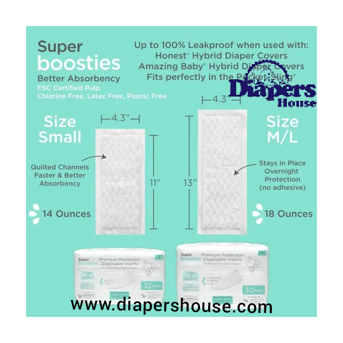 Honest Hybrid Cloth Diaper Covers with Pocket-Sling, Medium (12-25 lbs) – Leak-Resistant, Compatible with Disposable or Reusable Boosties Inserts, 3-Pack of Cotton Muslin Covers - Image 6