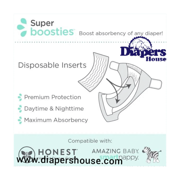 Super Boosties Disposable Overnight Inserts for Diapers, Leak-Proof Protection for Pampers Sizes 4-6 & Honest Hybrid Covers (Medium/Large), Amazing Baby Cover (Size 3/4), 30 Count, 4.3x13 inches - Image 8