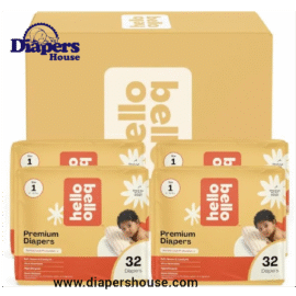 Hello Bello Size 1 Diapers (8-12 lbs) – 128 Count, Wild Cats Design, Soft & Hypoallergenic, Cloth-Like Comfort, Value Pack
