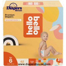 Hello Bello Size 6 Premium Diapers, Honeysuckle Print, 42 Count Club Box – Hypoallergenic, Ultra Absorbent, and Soft Comfort