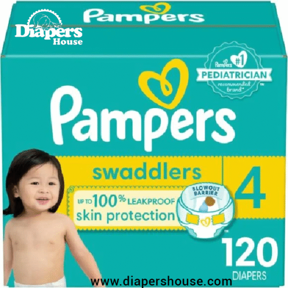 Pampers Swaddlers Size 4 Diapers, 120 Count – Soft and Comfortable Disposable Baby Diapers for Gentle Protection