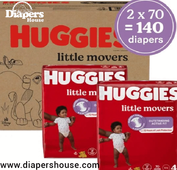 Huggies Little Movers Diapers, Size 5 (27+ lbs), 120 Count – 2-Pack for Active Toddlers - Image 2