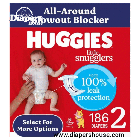 Huggies Little Snugglers Diapers, Size 2 for Babies 12–18 lbs, 186 Count (3 Packs of 62) – Packaging May Differ