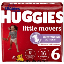 Huggies Little Movers Diapers, Size 6 for Active Toddlers 35 lbs and Up, 16-Count Pack