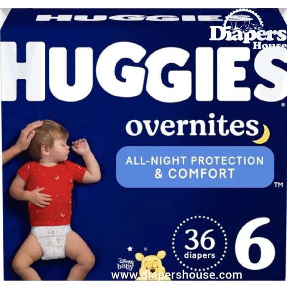 Huggies Overnites Baby Diapers, Size 6 (35+ lbs), 36-Count – Nighttime Protection for Active Toddlers