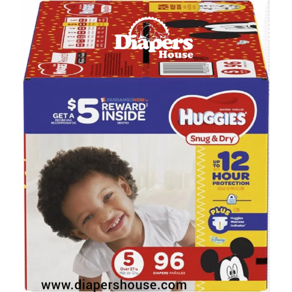 Huggies Snug & Dry Diapers – Size 5, 96-Count, Giga Junior Pack (Packaging Design May Differ)