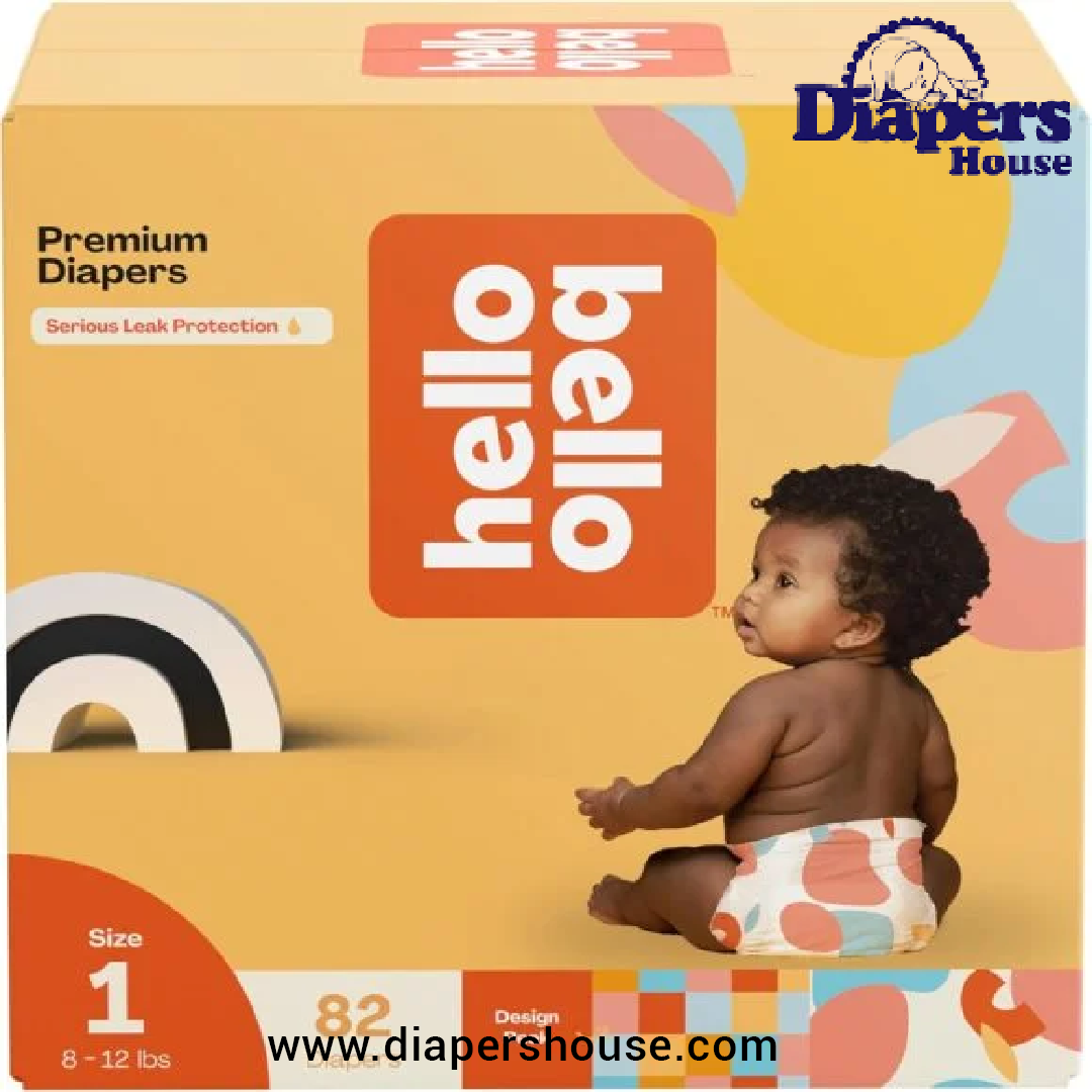 Hello Bello Diapers – Size 1, 82 Count Club Box – Honeysuckle Print, Hypoallergenic & Super Absorbent Baby Diapers