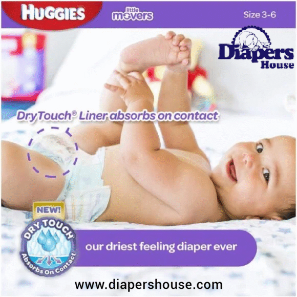 HUGGIES Little Movers Diapers, Size 3 (16-28 lbs.), 174-Count Value Pack – Active Fit for Babies (Packaging May Vary)" - Image 2
