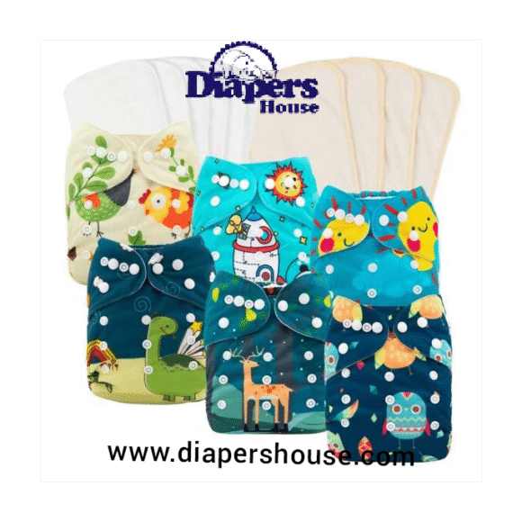 babygoal Reusable Pocket Diapers – 6 Washable Covers with 10 Soft Inserts (Microfiber & Bamboo), One-Size Fit for Boys, Designed for Comfort & Dryness