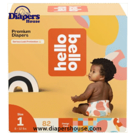 Hello Bello Honeysuckle Design Diapers, Size 1 (82-Count Club Box) – Hypoallergenic & Highly Absorbent