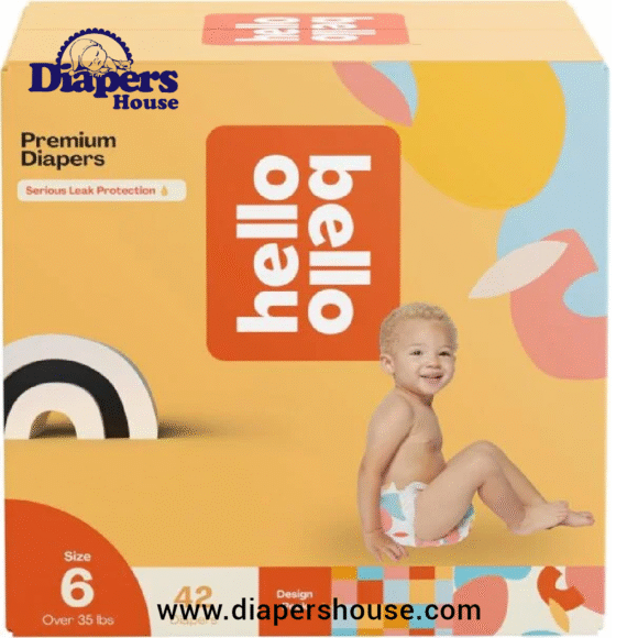 Hello Bello Size 6 Diapers, 42-Count Club Box – Honeysuckle Design, Hypoallergenic & Extra Absorbent