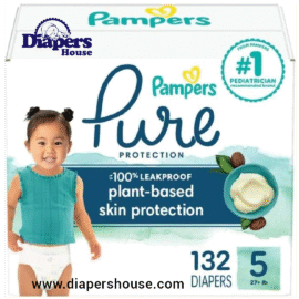 Pampers Pure Protection Size 5 Diapers, 132 Count – One Month Supply, Hypoallergenic Premium Disposable Diapers