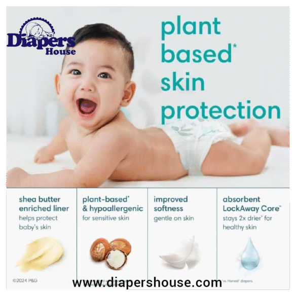 Pampers Pure Protection Size 5 Diapers, 132 Count – One Month Supply, Hypoallergenic Premium Disposable Diapers - Image 2