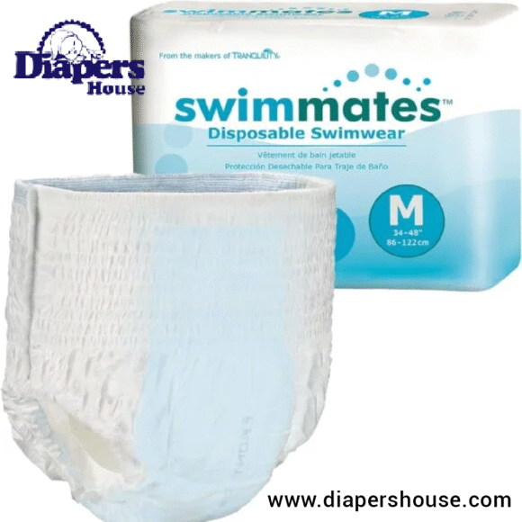 Adult Swim Pull-Up Underwear – Unisex, Disposable with Tear-Away Side Seams, Medium (34"-48" Waist), 20 Count (Single Pack)